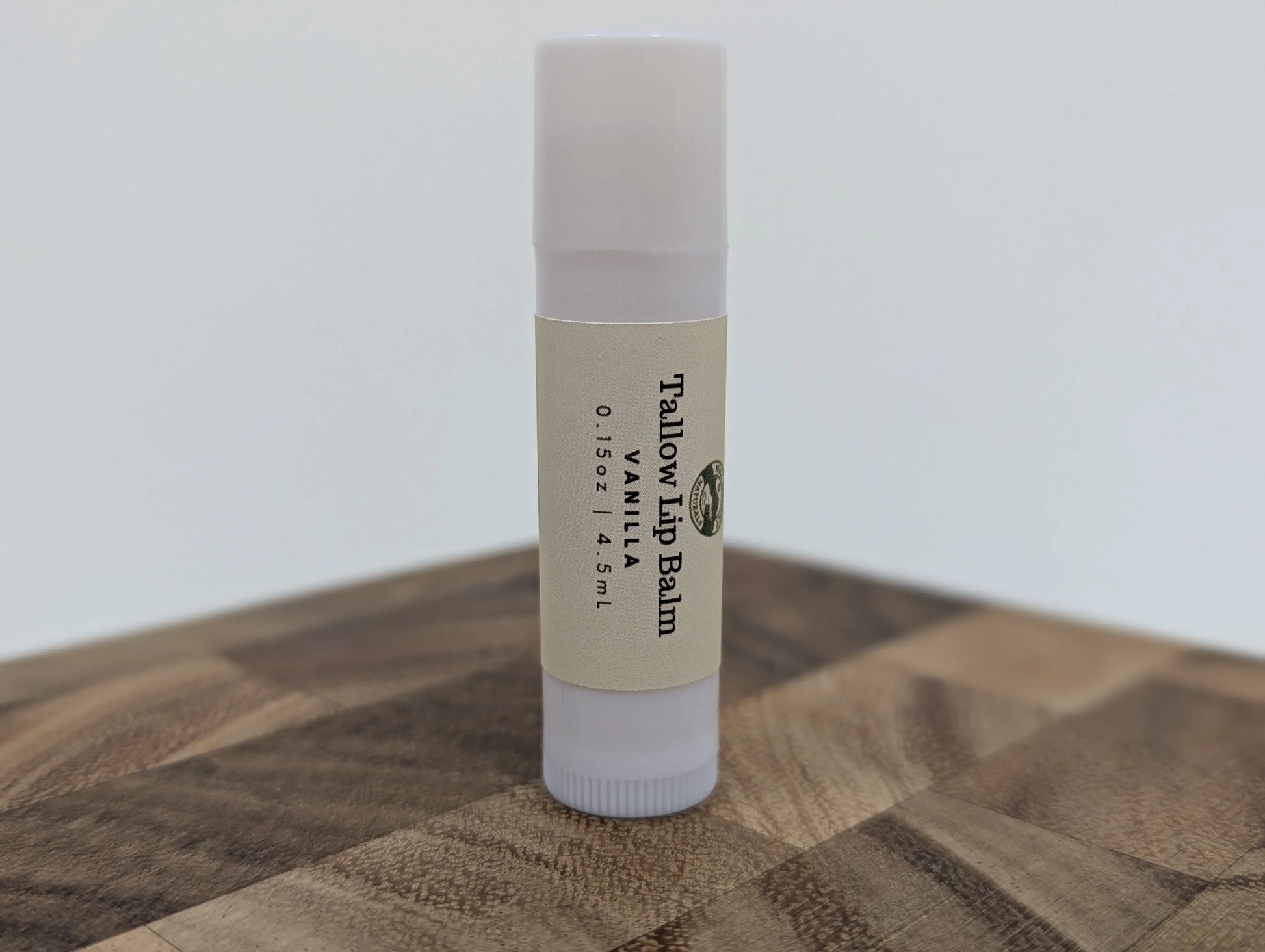 vanilla flavored beef tallow lip balm