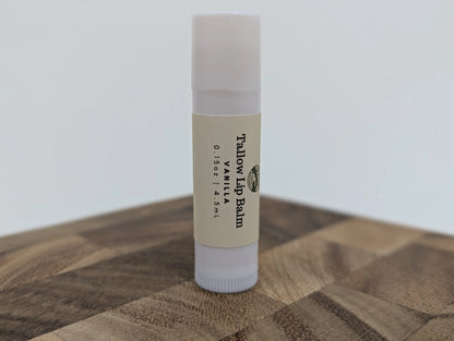 vanilla flavored beef tallow lip balm
