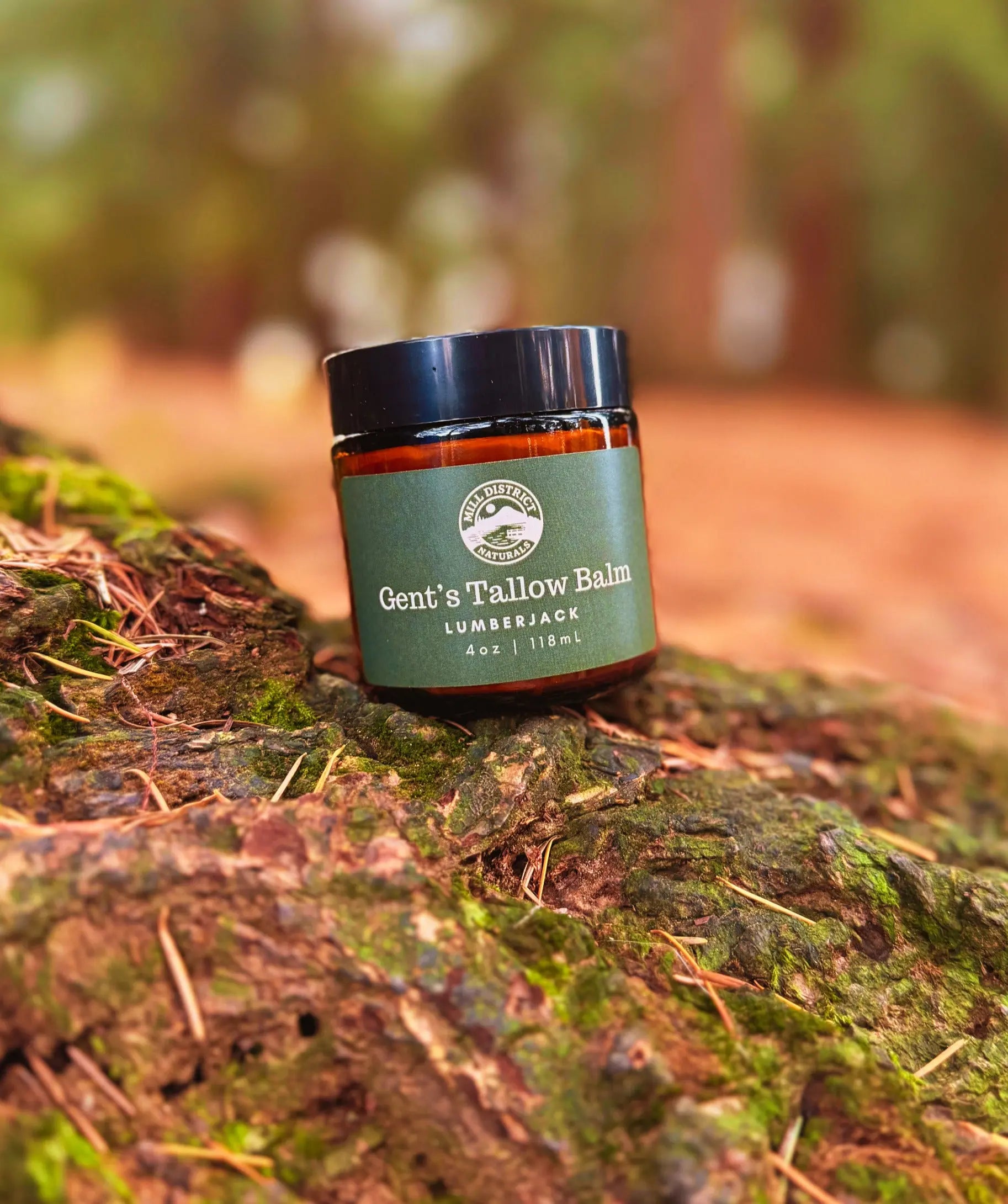 Gent's whipped beef tallow balm in a woodsy scent
